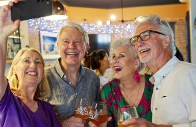 Friends taking a selfie together