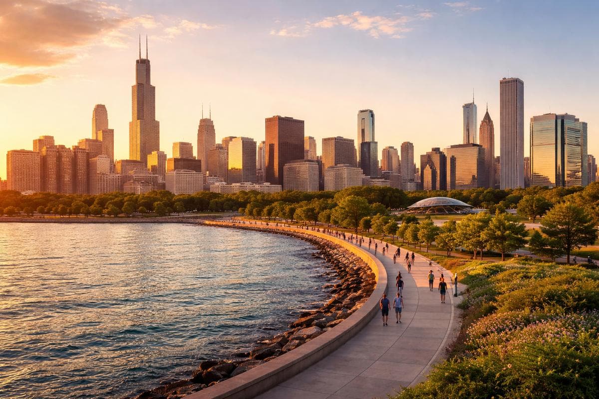 People meeting in Chicago — small group social outing