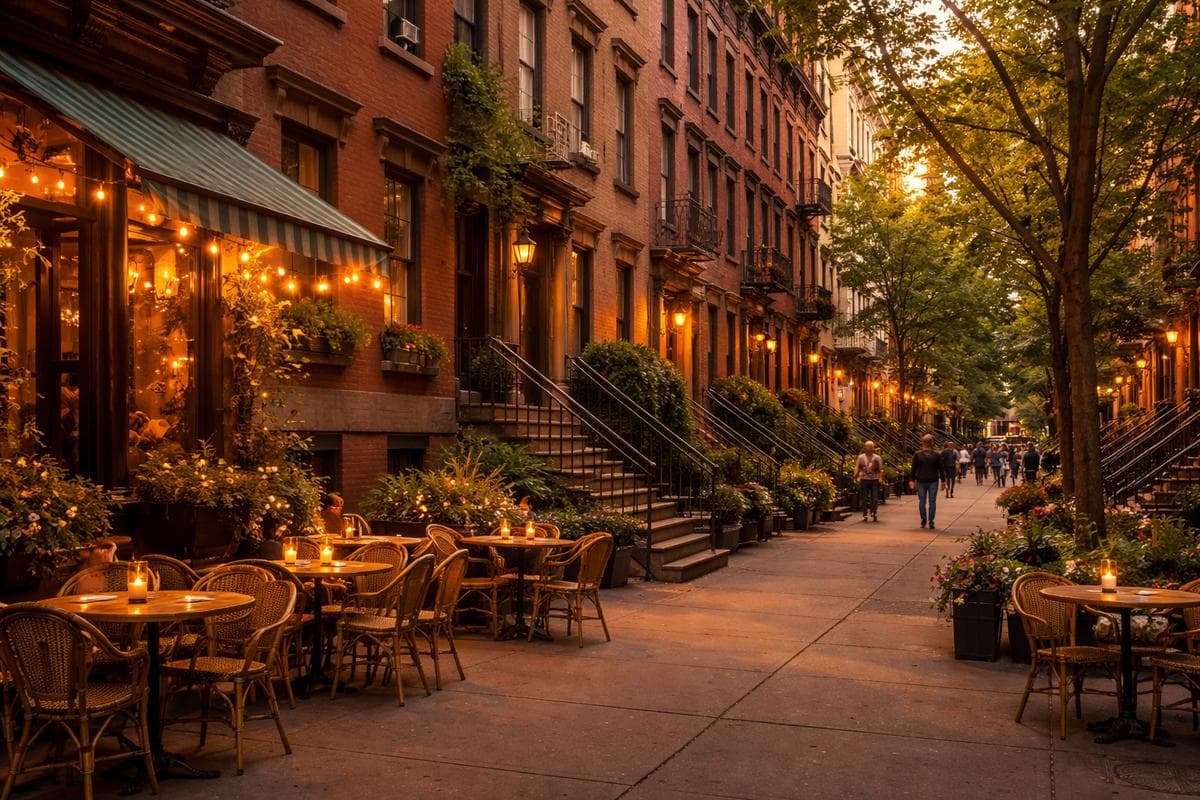 People meeting in New York City — small group social outing